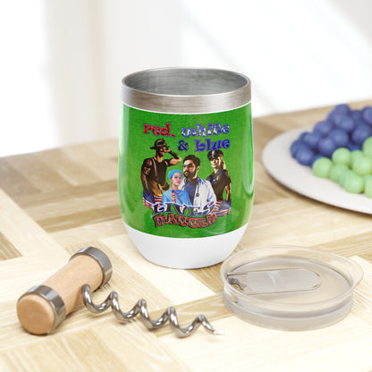 rw&b lives matter - Chill Wine Tumbler (green turf)