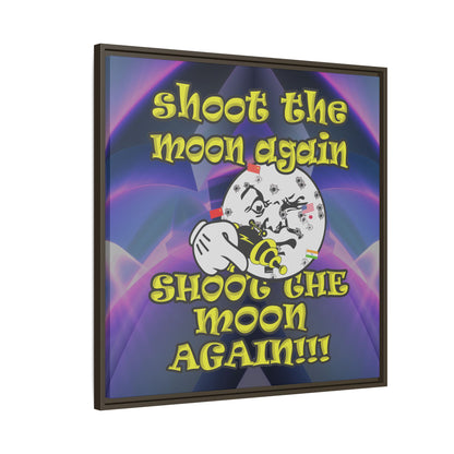 shoot the moon again - framed canvas art (grey-pink wave)