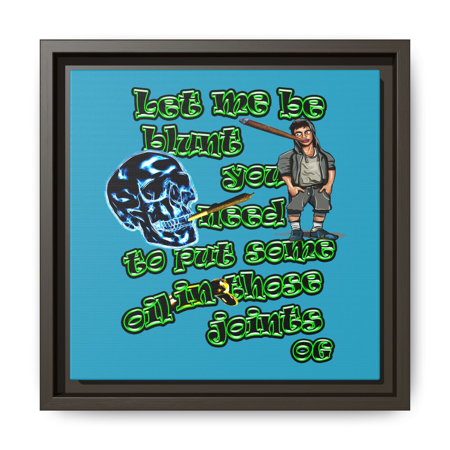 og - framed canvas art (turquoise)