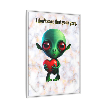 I don't care that your grey - framed canvas art (white marble)