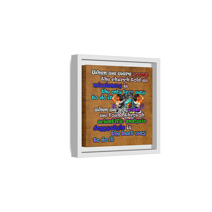 doggystyle - framed canvas art (brown papyrus)