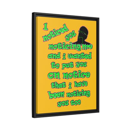 noticed you noticing - framed canvas art (yellow)