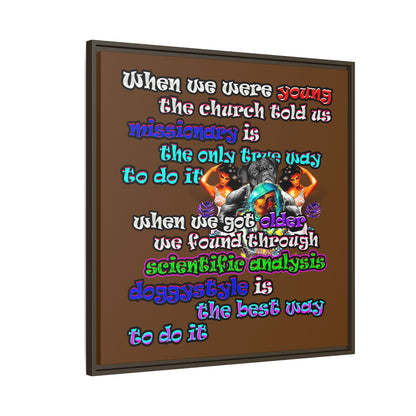doggystyle - framed canvas art (brown)