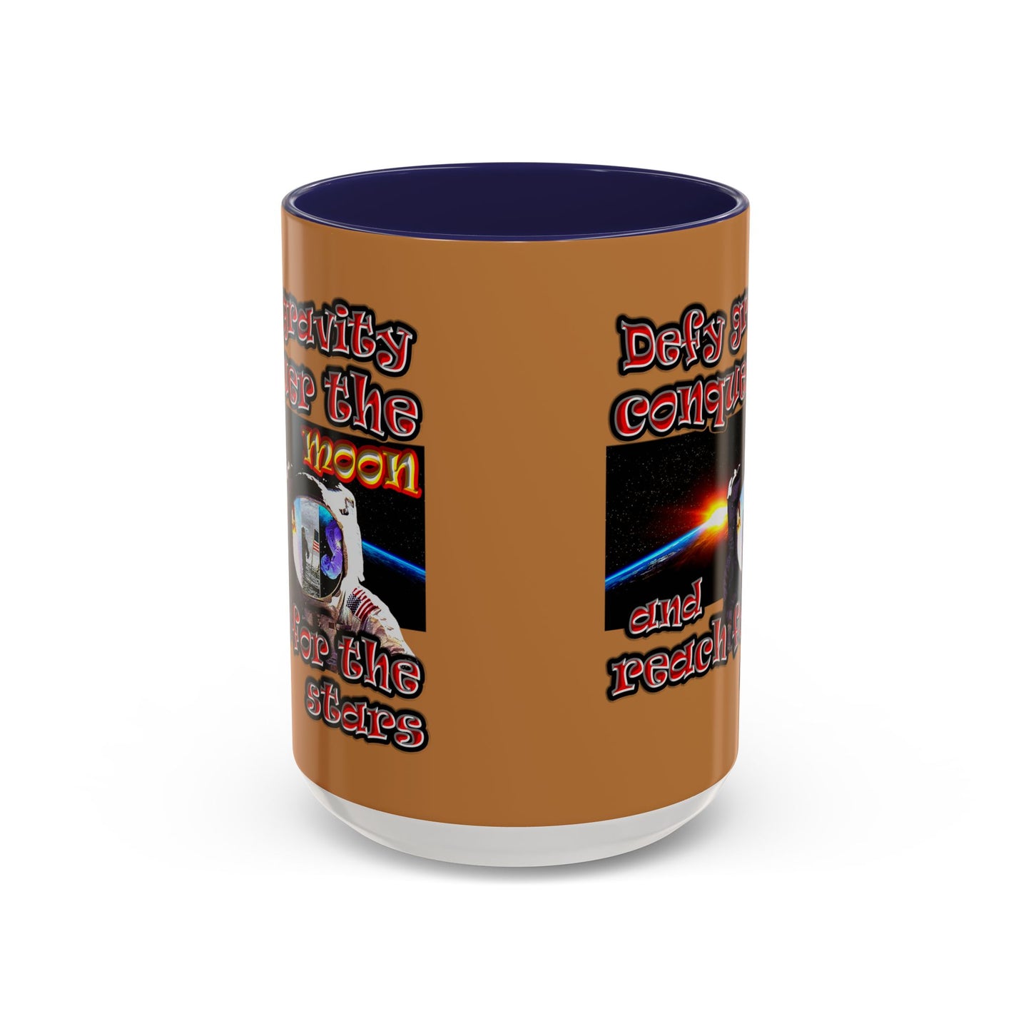 defy conquer reach - Accent Mug (light brown)