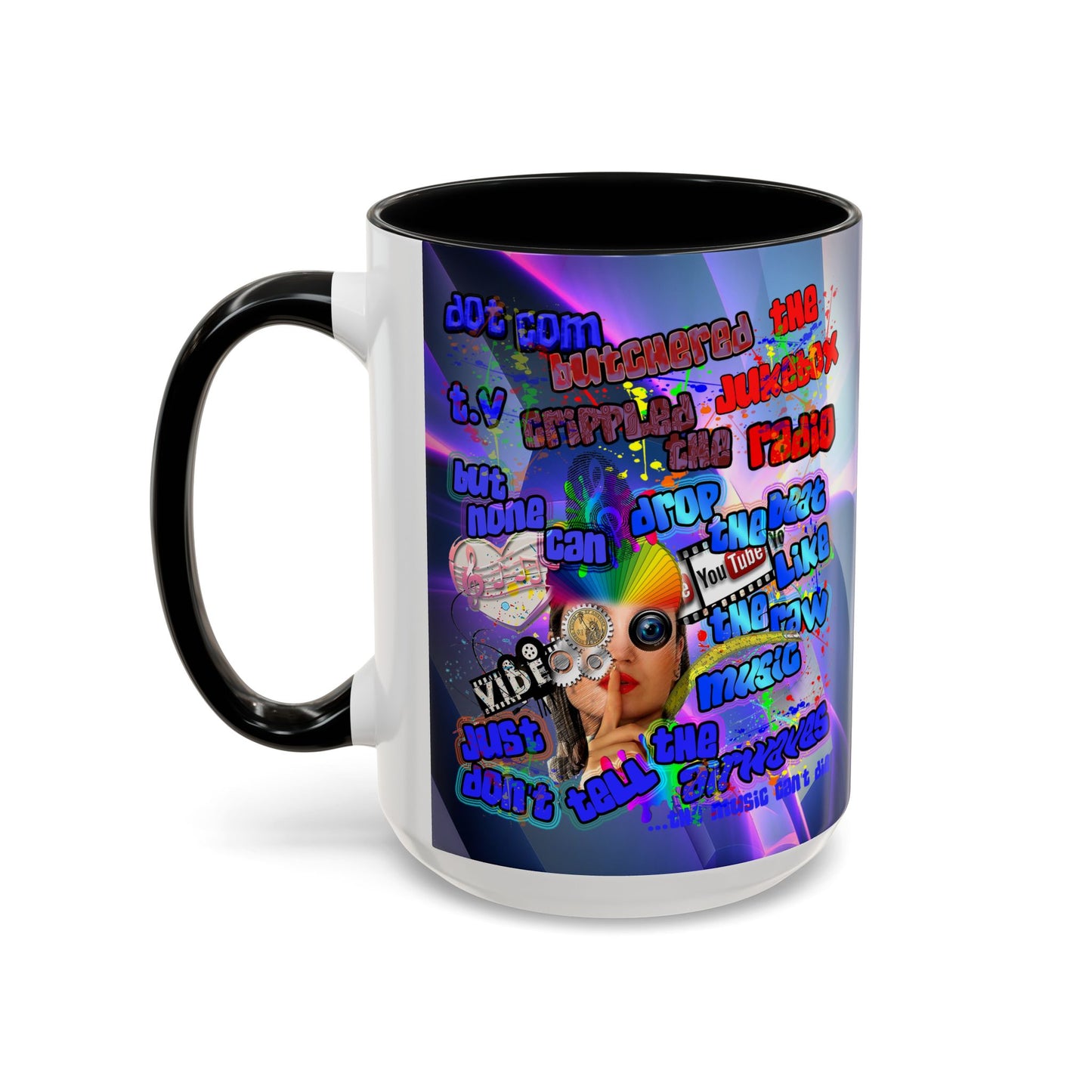 drop the beat - Accent Mug (grey-pink wave)