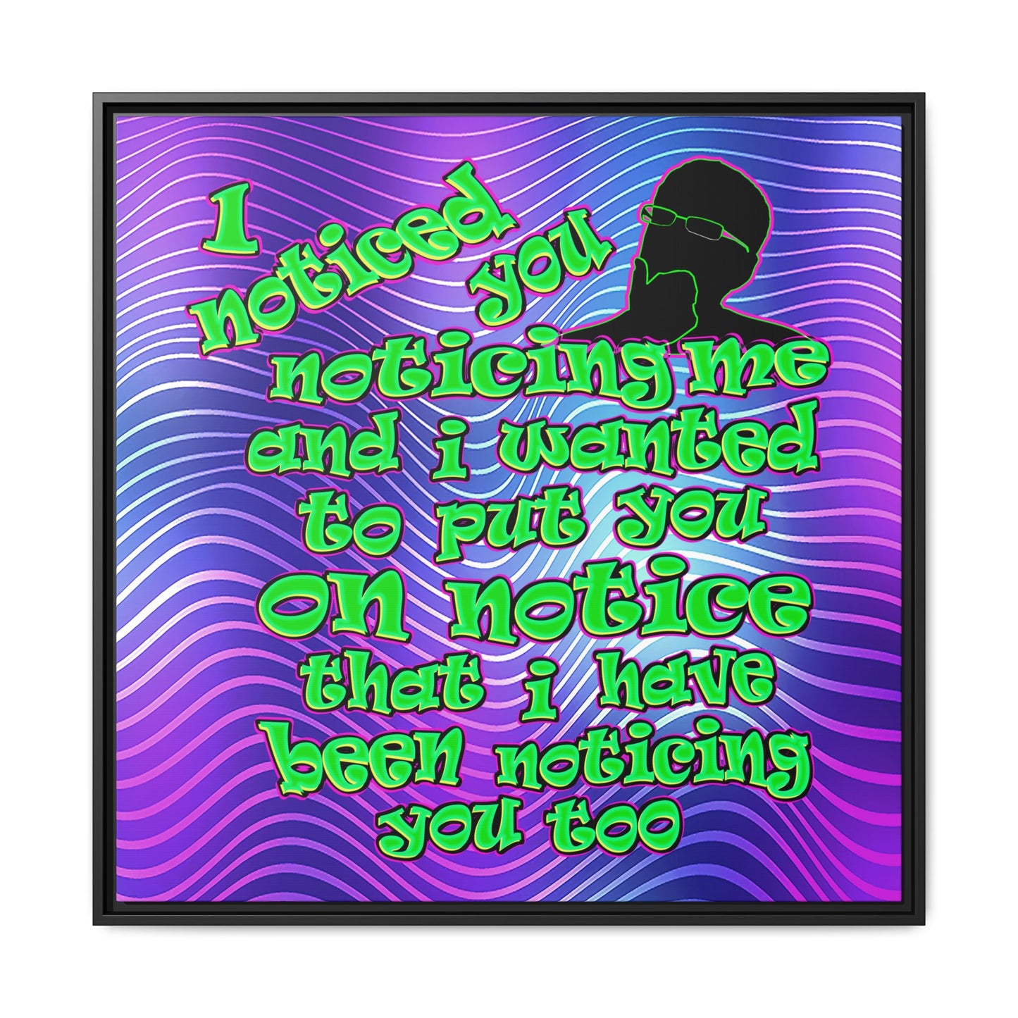 noticed you noticing - framed canvas art (purple wave)