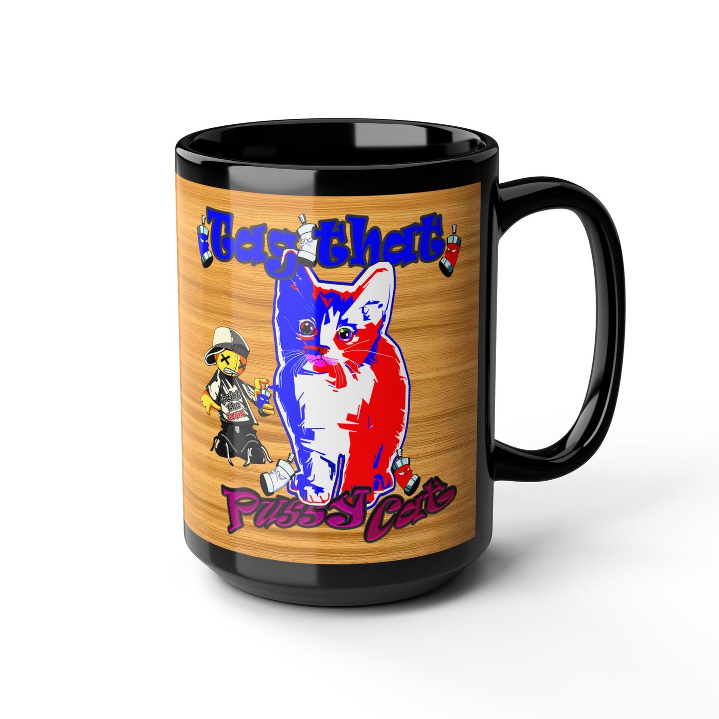 tag that - Black Mug (butterscotch wood finish)