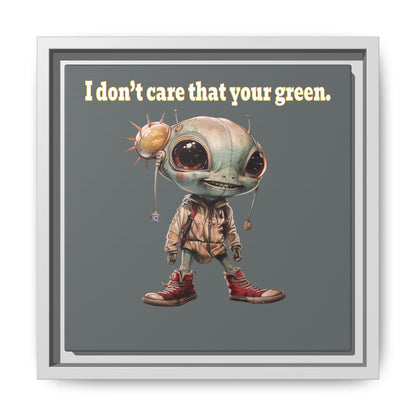 I don't care that your green - framed canvas art (dark grey)