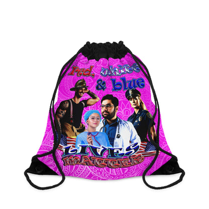 rw&b lives matter - Drawstring Bag (pink swirl)
