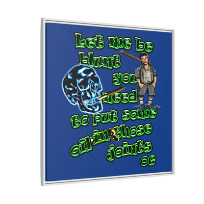 og - framed canvas art (dark blue)