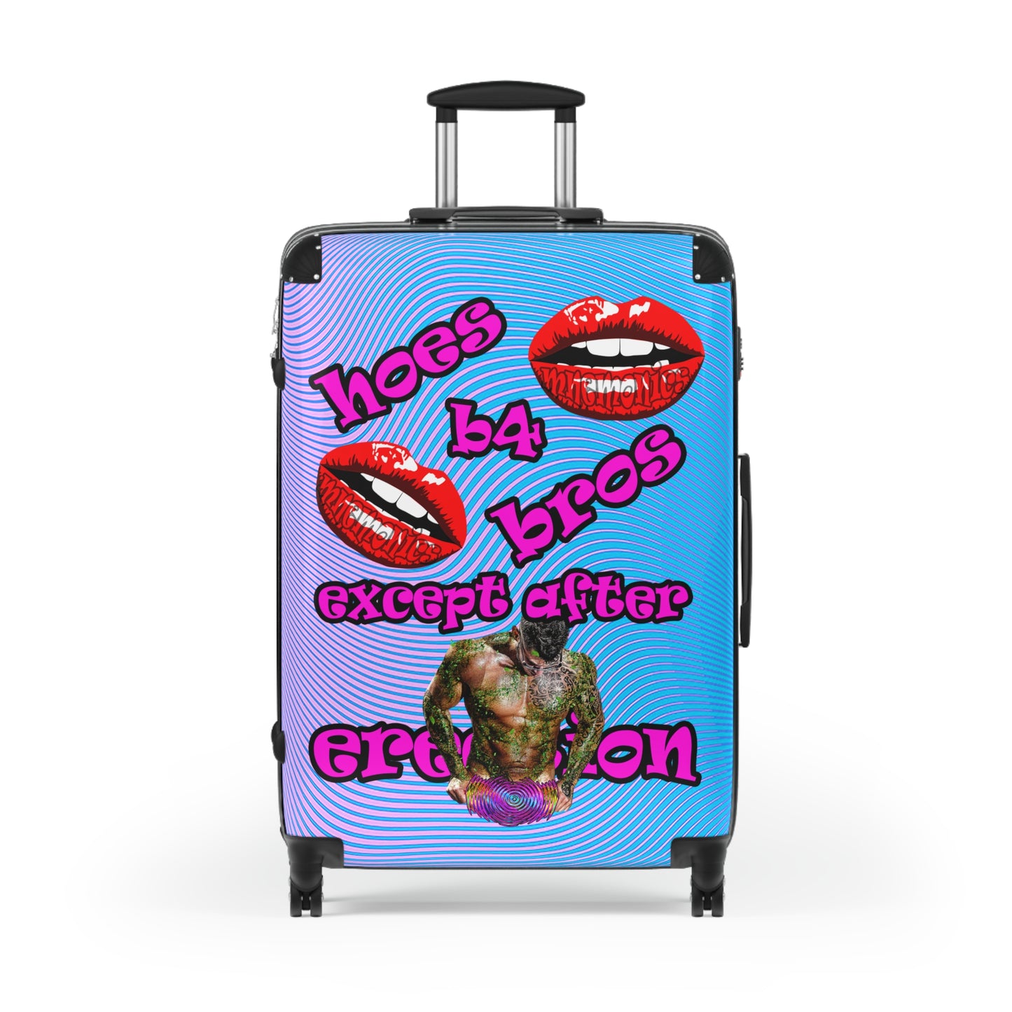 hoes b4 bros - Suitcase (light blue-purple wave)