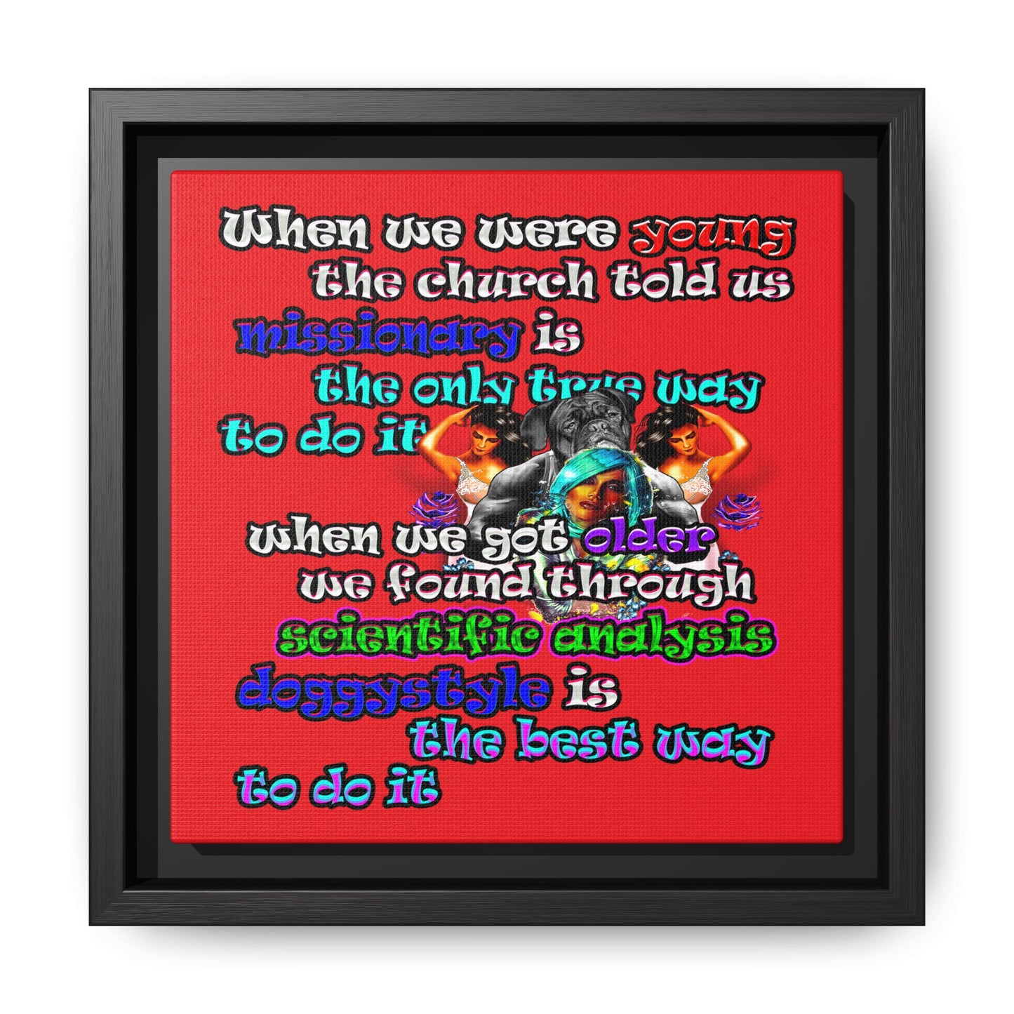 doggystyle - framed canvas art (red)