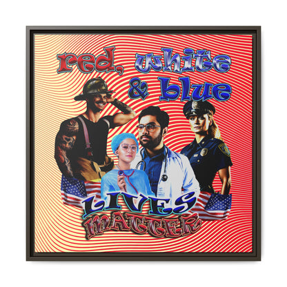 rw&b lives matter - framed canvas art (yellow-orange wave)