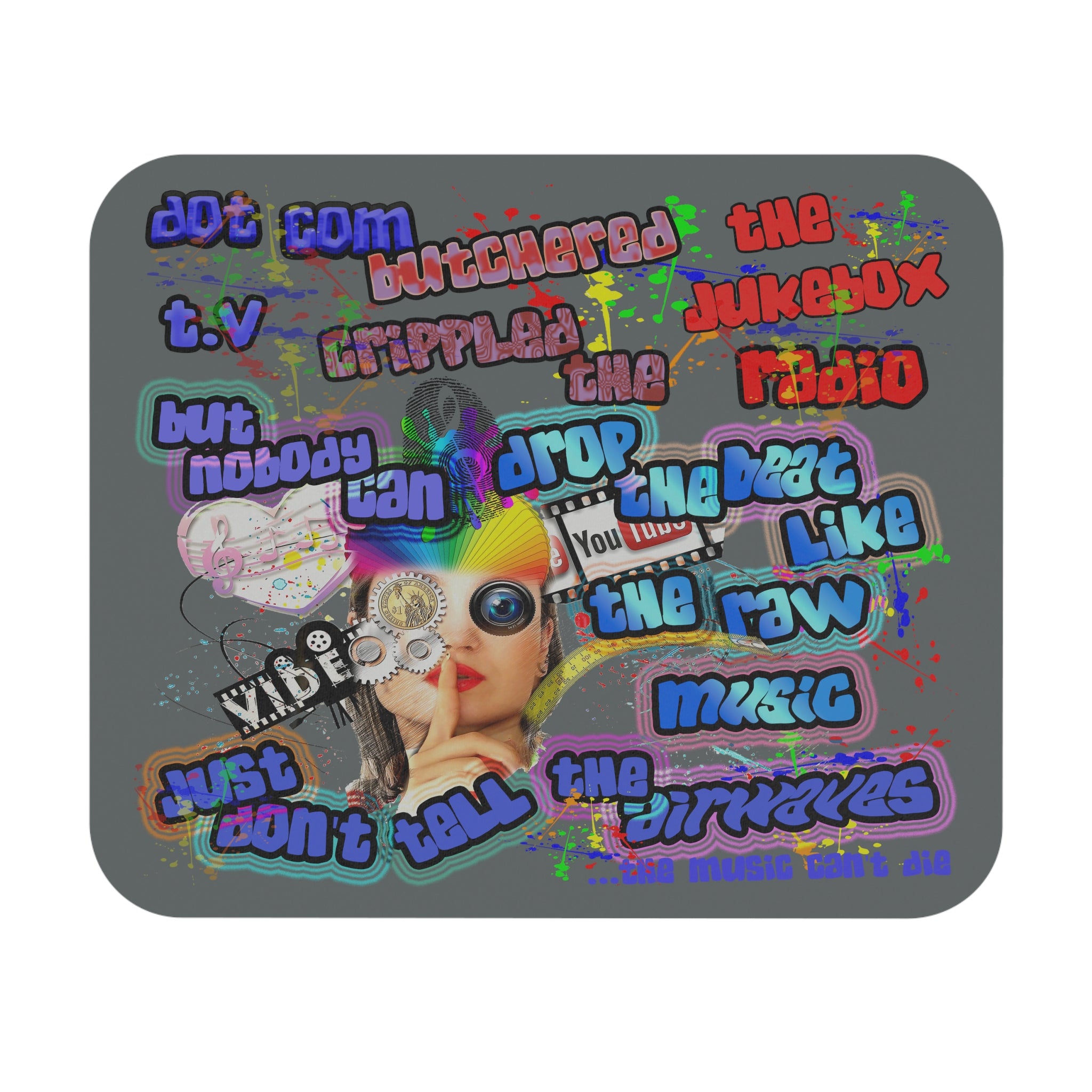 drop the beat - Mouse Pad (Rectangle) (dark grey)