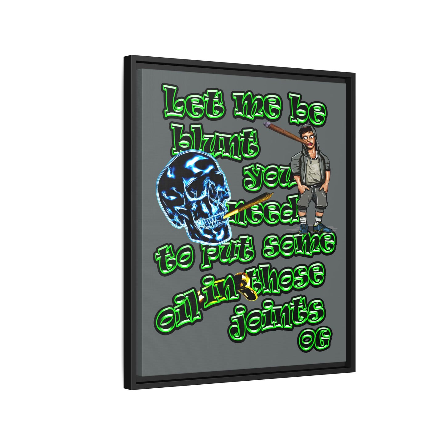 og - framed canvas art (dark grey)