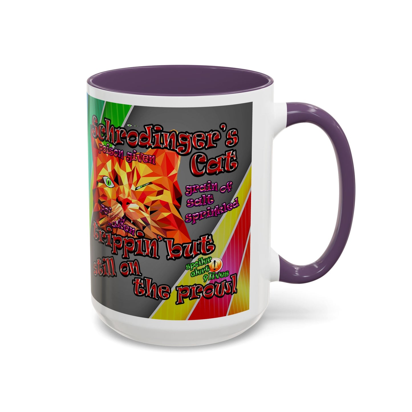schrodinger's cat - Accent Mug (rainbow split)