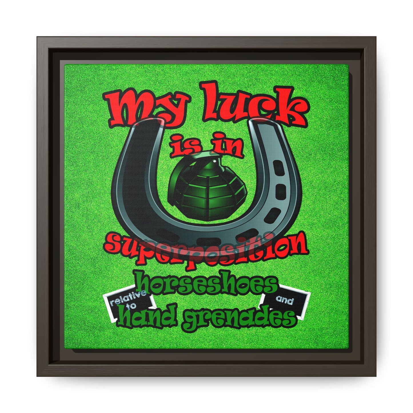 my luck - framed canvas art (green turf)