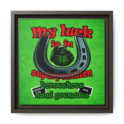 my luck - framed canvas art (green turf)