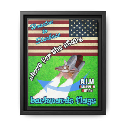 shoot for the stars - framed canvas art (green turf)