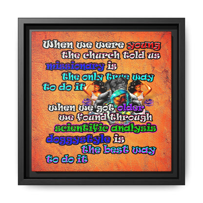 doggystyle - framed canvas art (burnt orange)