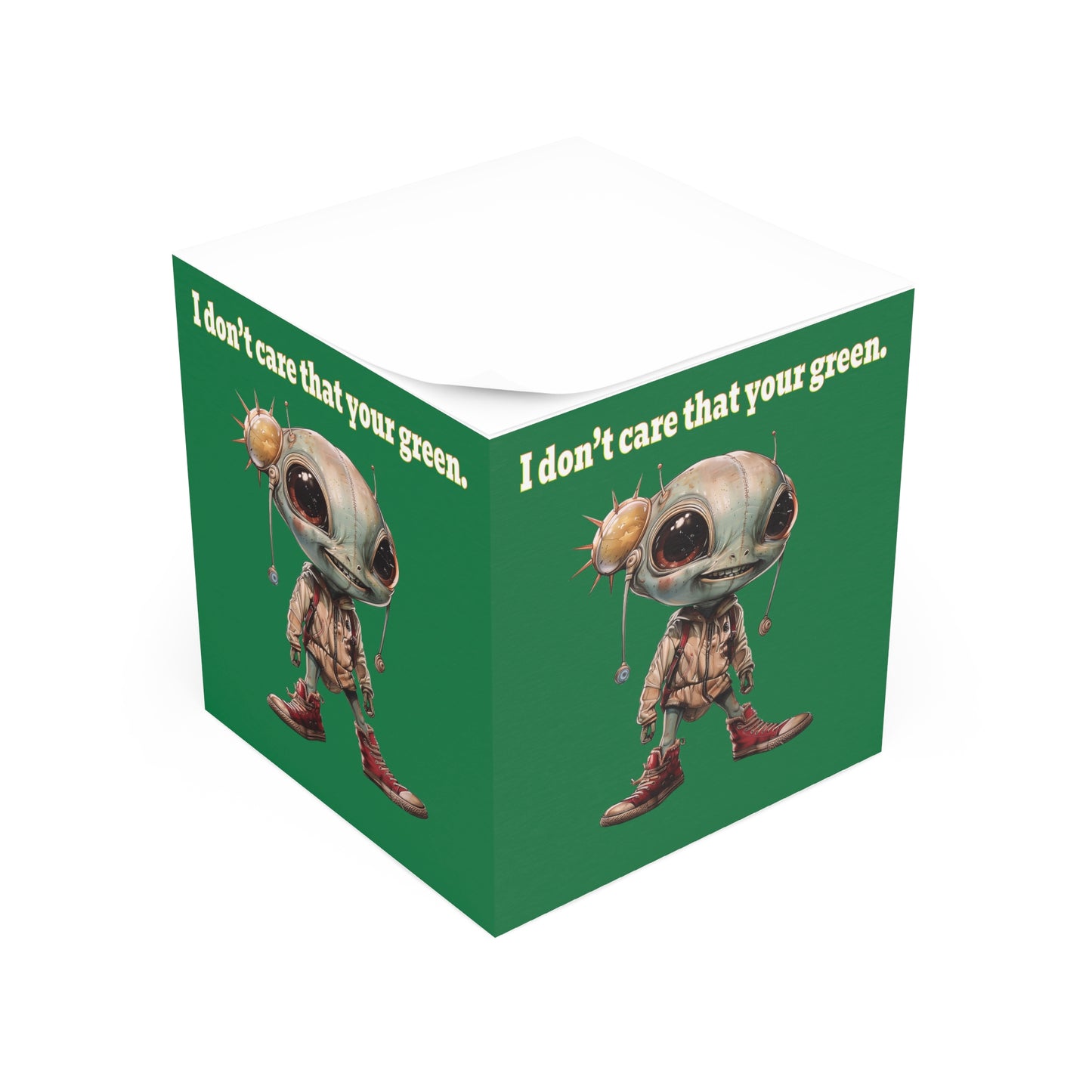 I don't care that your green - note cube (dark green)
