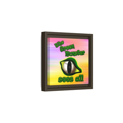 green monster - framed canvas art (color blur)