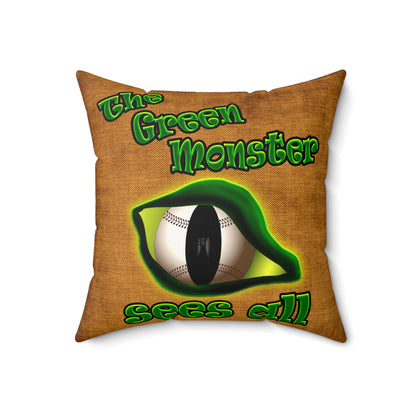 green monster - Faux Suede Square Pillow - (dichromatic brown papyrus)