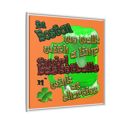 celtics logo - framed canvas art (crusta)