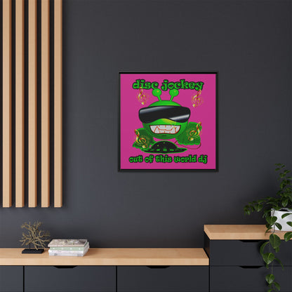 disc jockey - framed canvas art (pink)