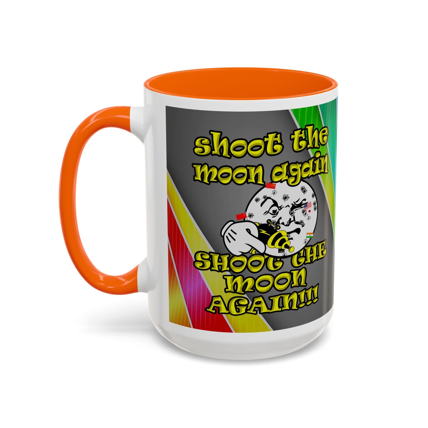 shoot the moon again - Accent Mug (rainbow split)