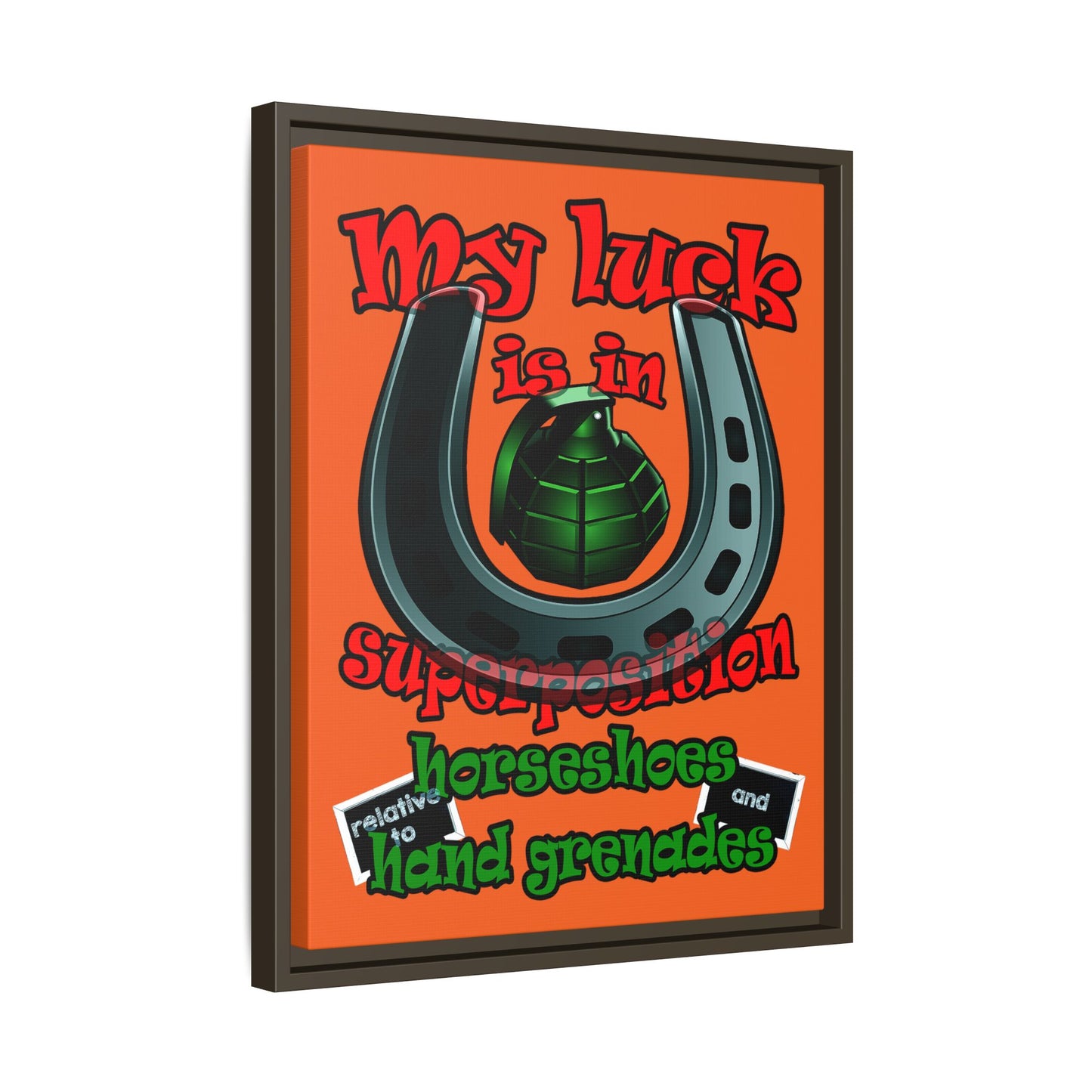 my luck - framed canvas art (orange)