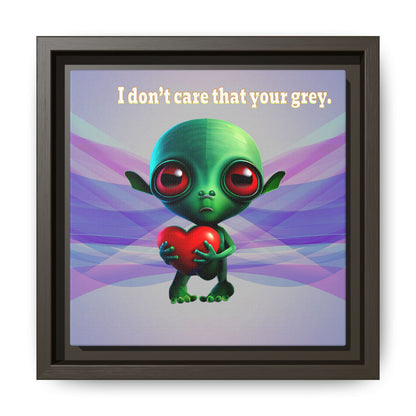I don't care that your grey - framed canvas art (light blue-pink wave)