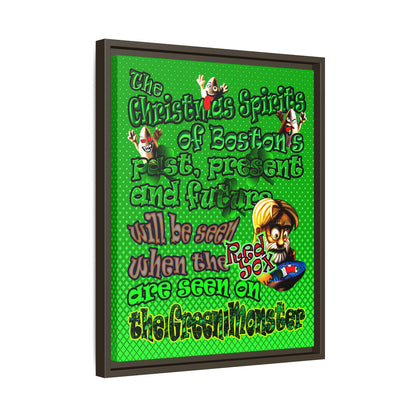 christmas spirits of boston - framed canvas art (logo green)