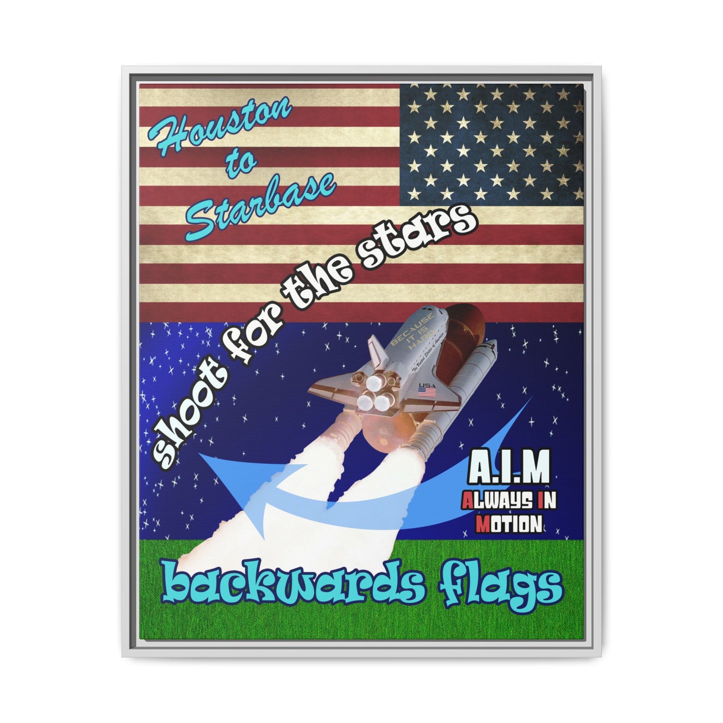 shoot for the stars - framed canvas art ('snoops' background)