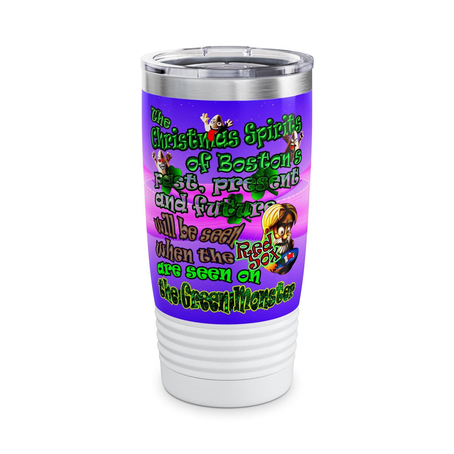 christmas spirits of boston - Ringneck Tumbler, 20oz (purple-pink wave)
