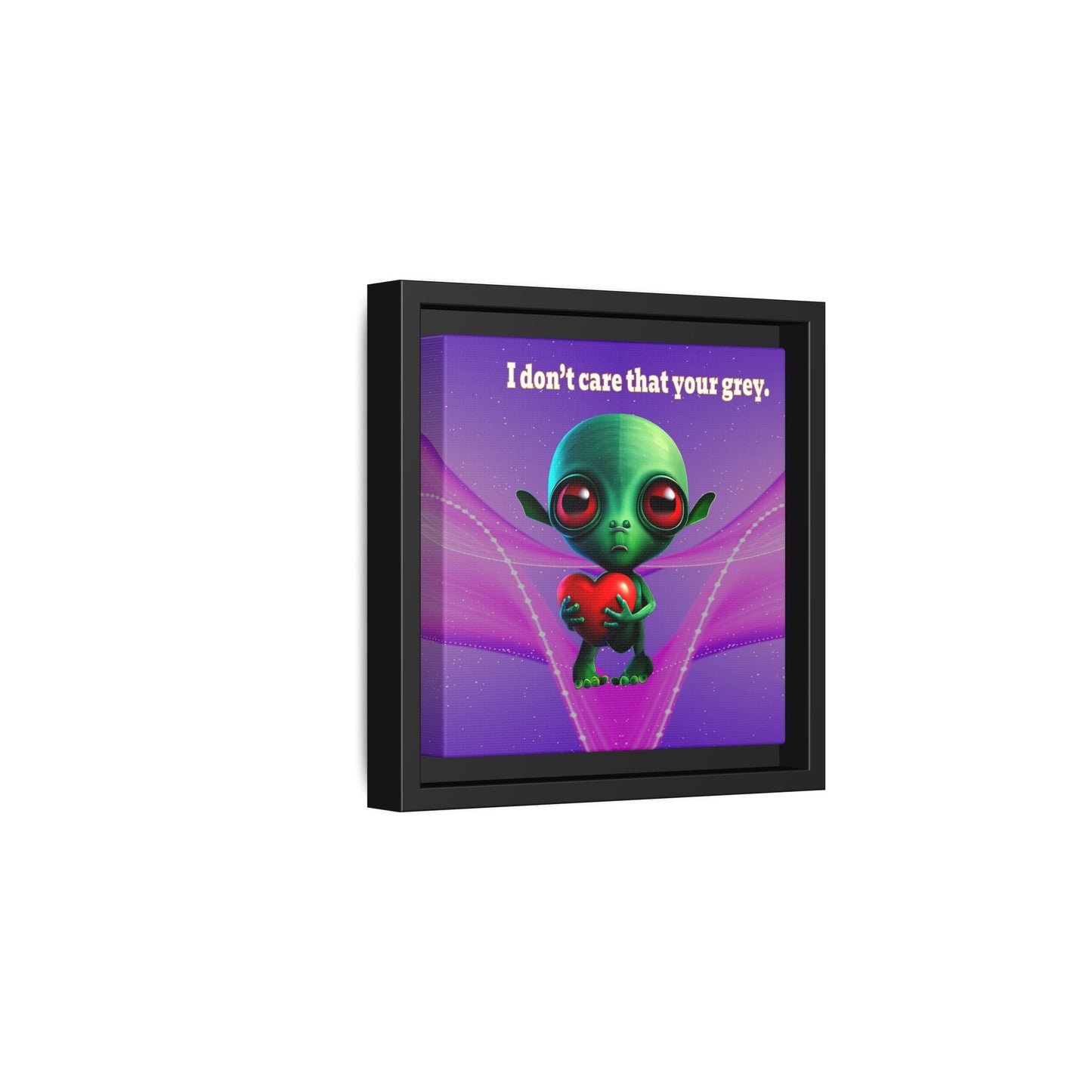 I don't care that your grey - framed canvas art (purple-pink wave)