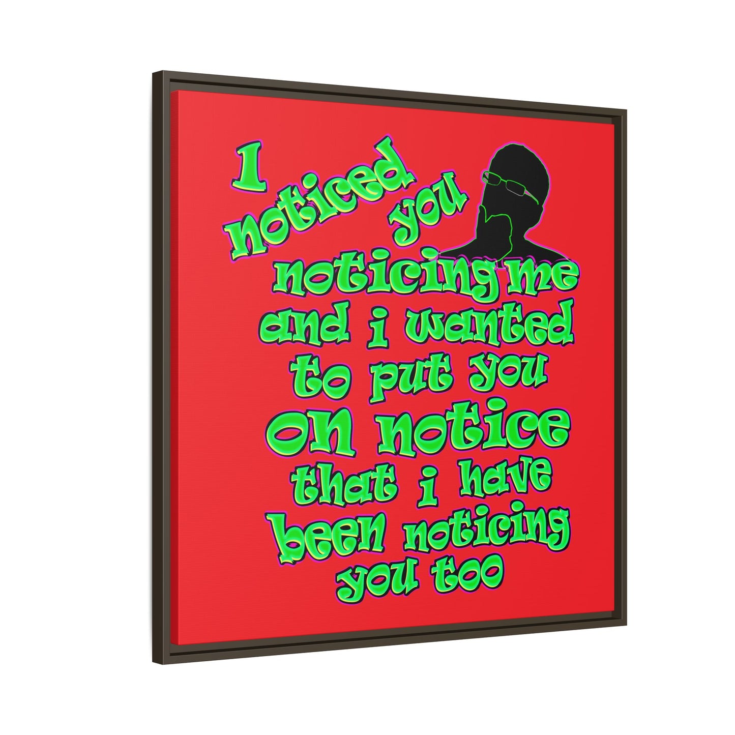 noticed you noticing - framed canvas art (red)