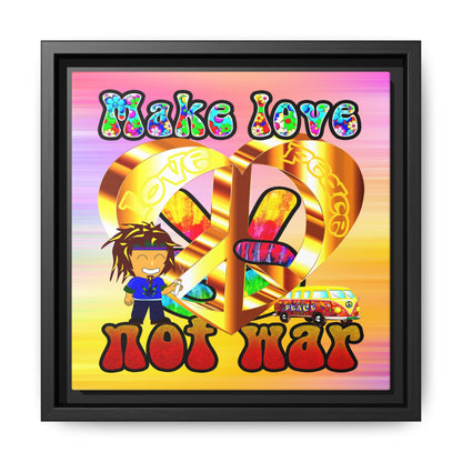 love peace - framed canvas art (color blur)