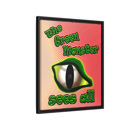 green monster - framed canvas art (yellow-orange wave)