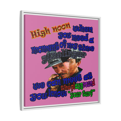 high noon - framed canvas art (light pink)