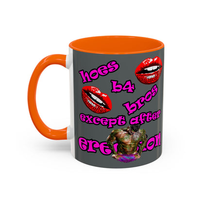 hoes b4 bros - Accent Mug (dark grey)