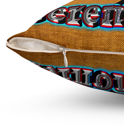 em cee squared - Spun Polyester Square Pillow - (dichromatic brown papyrus)