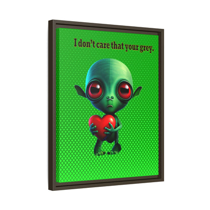 I don't care that your grey - framed canvas art (logo green)