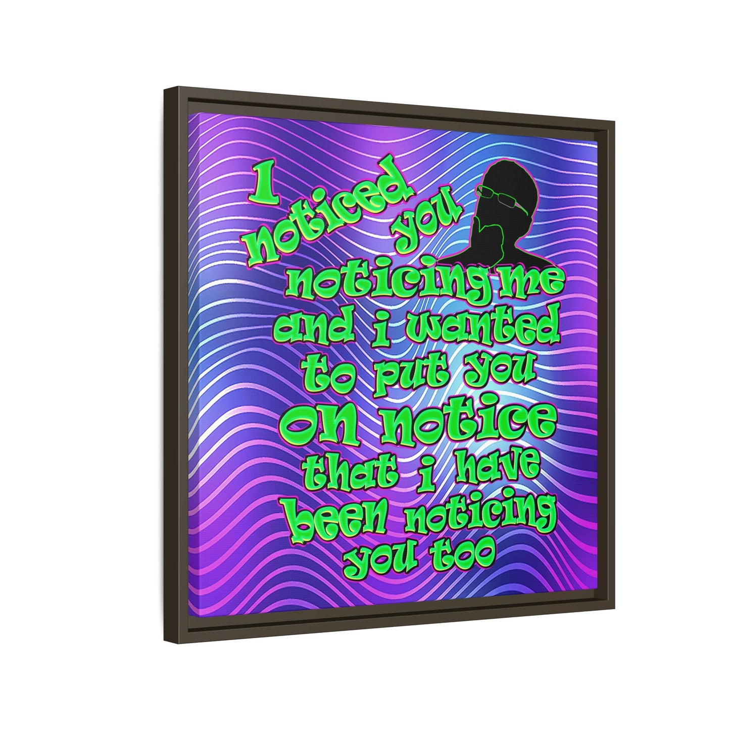 noticed you noticing - framed canvas art (purple wave)