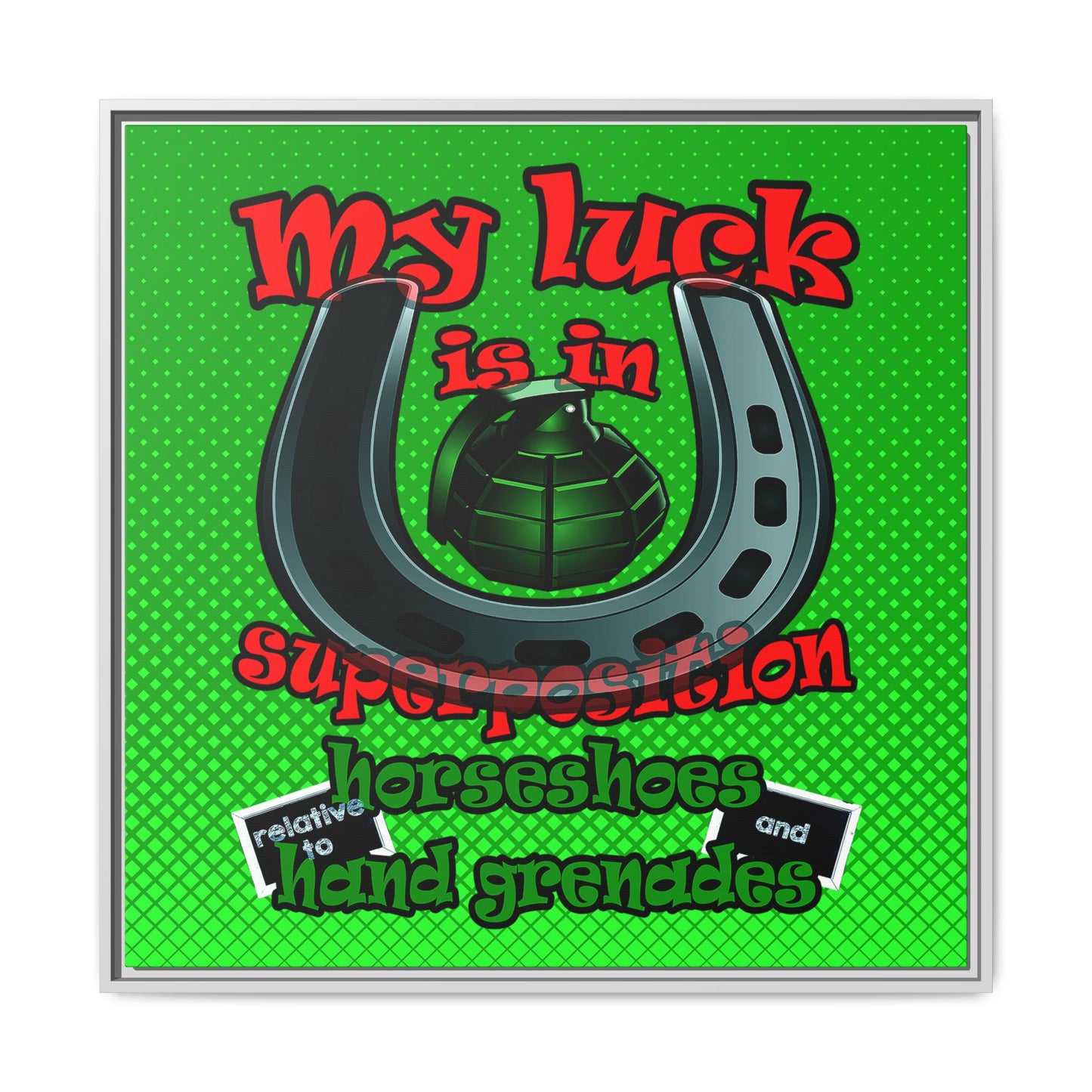 my luck - framed canvas art (logo green)
