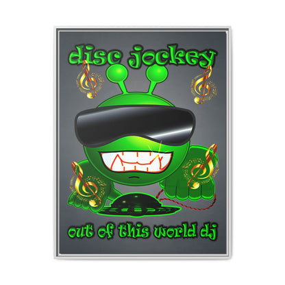 disc jockey - framed canvas art (grey-light grey)
