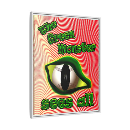 green monster - framed canvas art (yellow-orange wave)