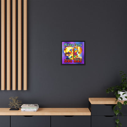 love peace - framed canvas art (purple wave)