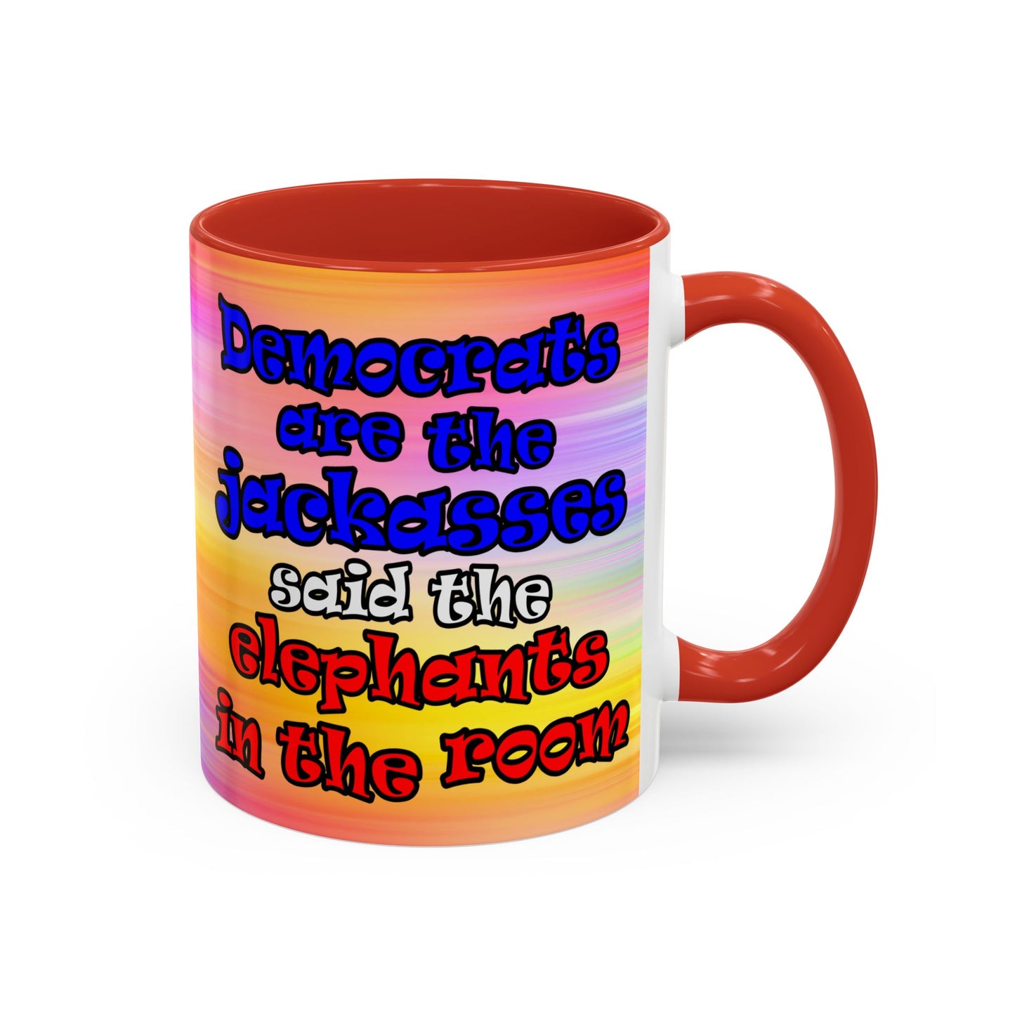 donkeys and elephants - Accent Mug (color blur)