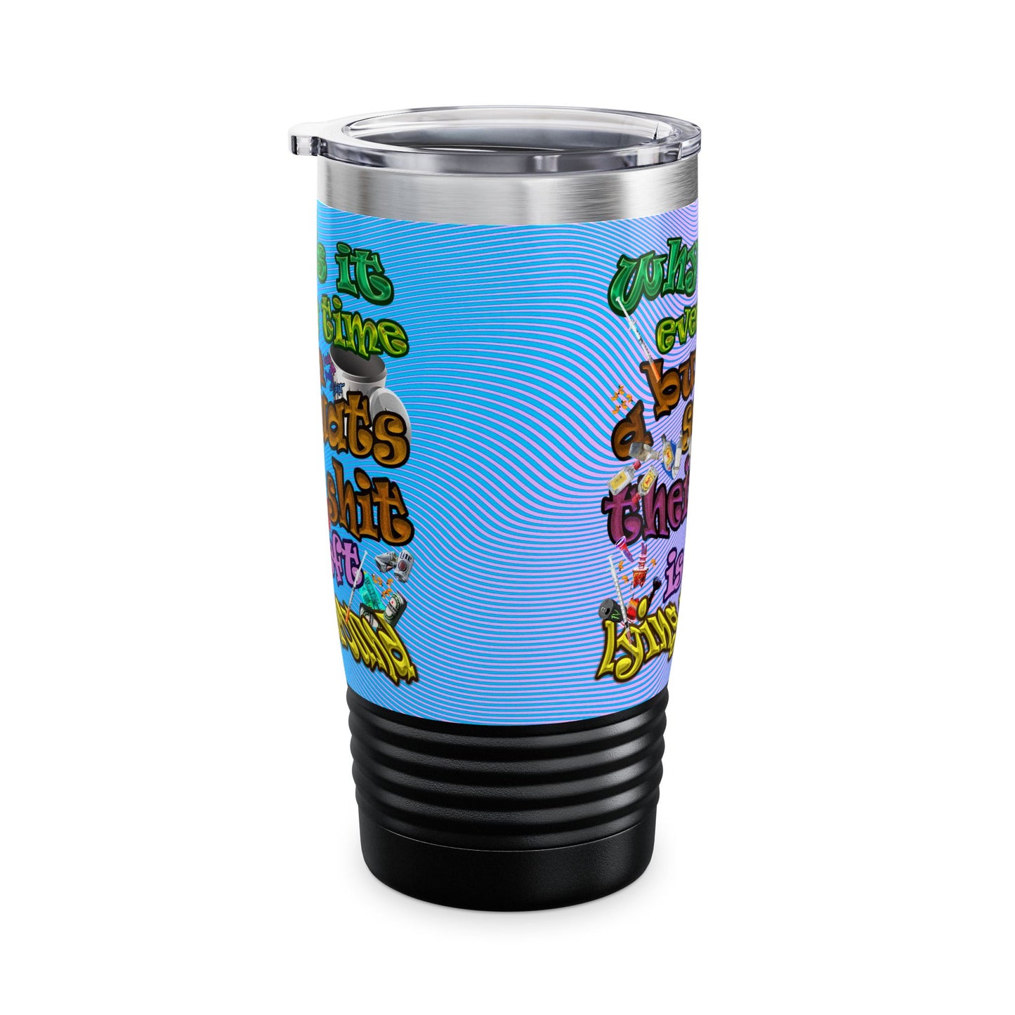 the bum's shit - Ringneck Tumbler, 20oz (light blue-purple wave)